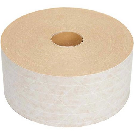 HOLLAND Reinforced Water Activated Kraft Tape, Light Duty, 3 x 375', White H30WW72X375
